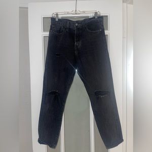 Levi washed black straight leg jeans. Size 28